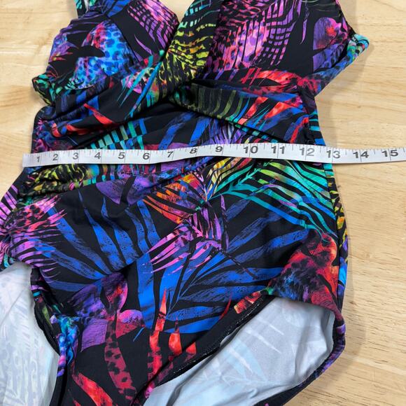 Miraclesuit NWT Tropicat Revele One Piece Swimsuit Multicolor Size 14 Underwire - Picture 9 of 14